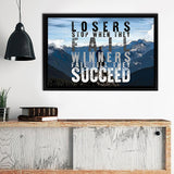 Winners Fail Till They Succeed - Motivation Canvas, Canvas Wall Art, Framed Canvas, Canvas Art