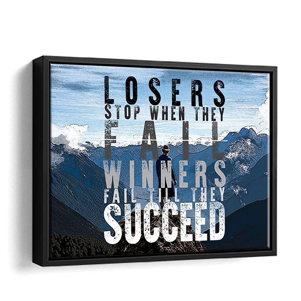 Winners Fail Till They Succeed - Motivation Canvas, Canvas Wall Art, Framed Canvas, Canvas Art