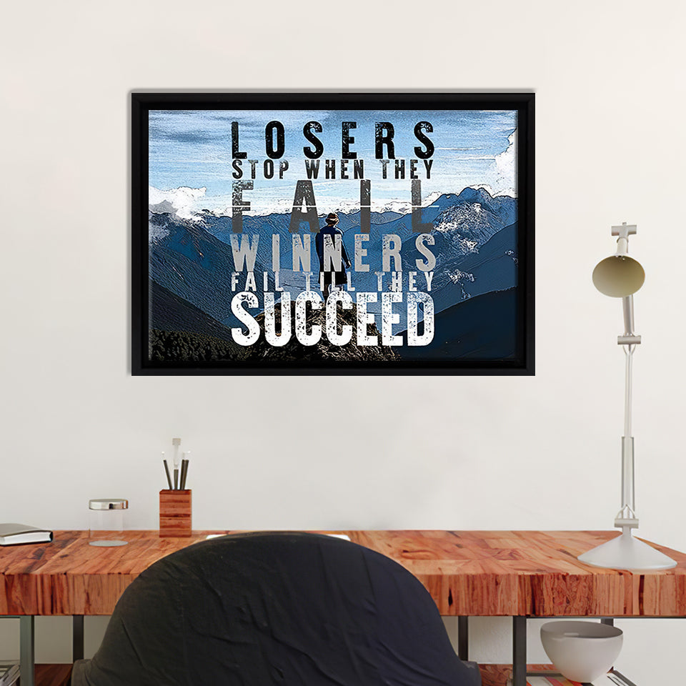 Winners Fail Till They Succeed - Motivation Canvas, Canvas Wall Art, Framed Canvas, Canvas Art