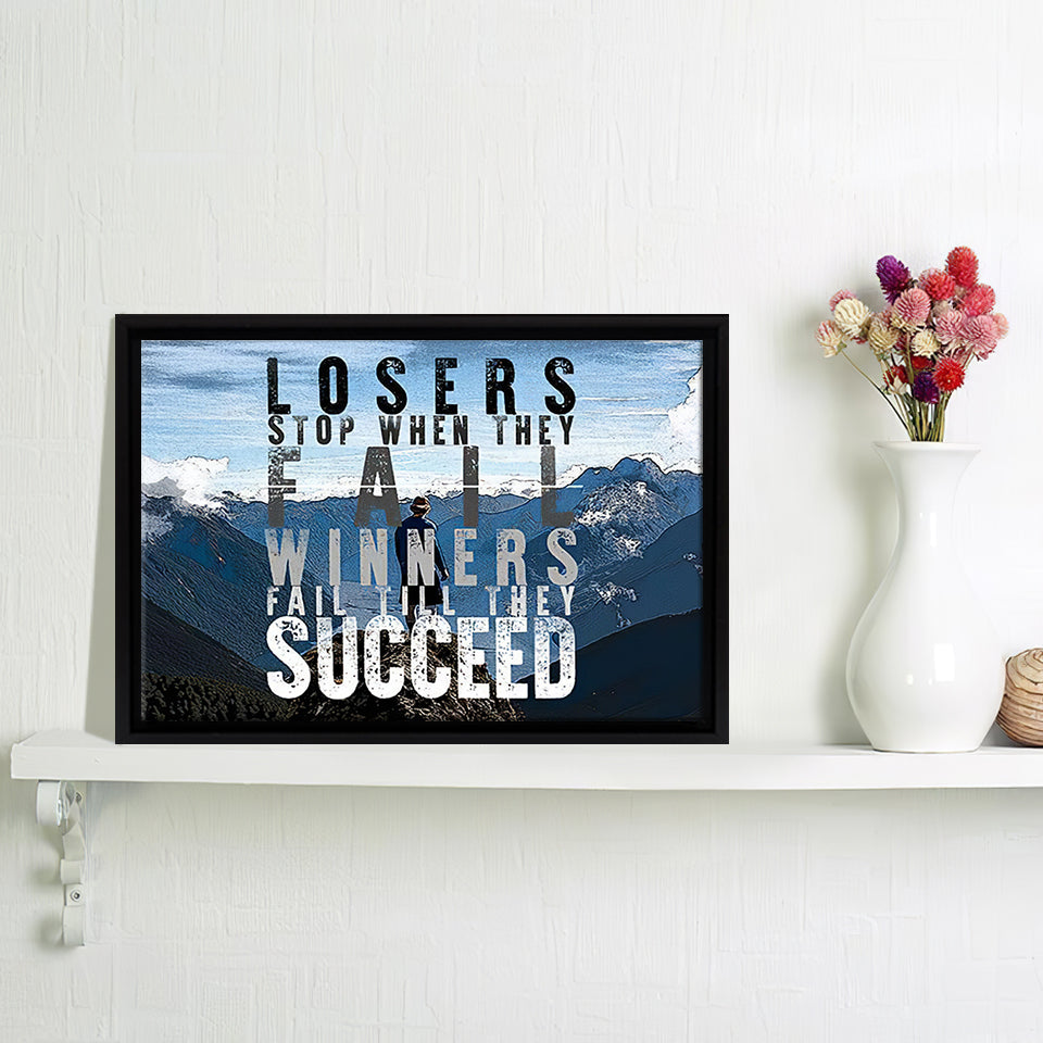 Winners Fail Till They Succeed - Motivation Canvas, Canvas Wall Art, Framed Canvas, Canvas Art