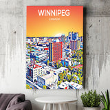 Winnipeg CA Art Canada Sunset Art Print ,City Art Print, Large Canvas, Canvas Print Wall Art Home Decor