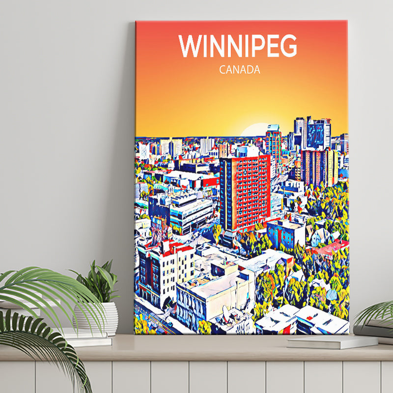 Winnipeg CA Art Canada Sunset Art Print ,City Art Print, Large Canvas, Canvas Print Wall Art Home Decor