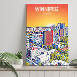 Winnipeg CA Art Canada Sunset Art Print ,City Art Print, Large Canvas, Canvas Print Wall Art Home Decor