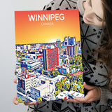 Winnipeg CA Art Canada Sunset Art Print ,City Art Print, Large Canvas, Canvas Print Wall Art Home Decor