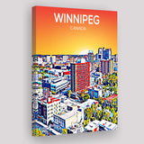 Winnipeg CA Art Canada Sunset Art Print ,City Art Print, Large Canvas, Canvas Print Wall Art Home Decor