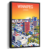 Winnipeg CA Art Canada Sunset Art Print, Large Canvas, Framed Canvas Print Wall Art Home Decor, Floating Frame