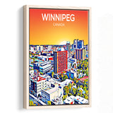 Winnipeg CA Art Canada Sunset Art Print, Large Canvas, Framed Canvas Print Wall Art Home Decor, Floating Frame