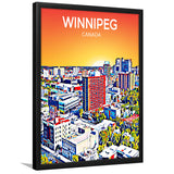 Winnipeg CA Art Canada Sunset Art Print, City Art Print, Framed Art Print Wall Art Home Decor, Framed Picture