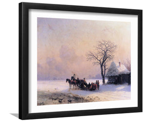Winter Scene In Ukraine By Ivan Aivazovsky-Canvas art,Art Print,Frame art,Plexiglass cover