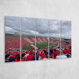Wisconsin Badgers Stadium Canvas Prints Camp Randall Stadium Wall Art,Multi Panels B,Sport Stadium Art Prints, Fan Gift