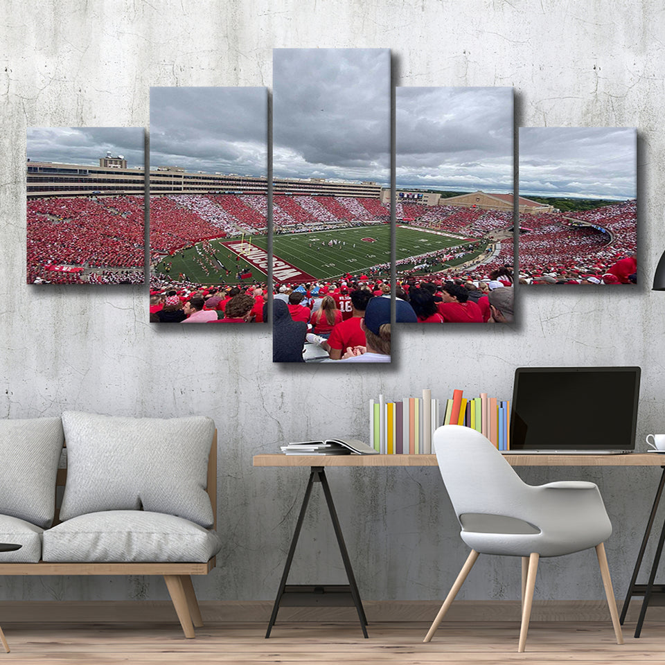 Wisconsin Badgers Stadium Canvas Prints Camp Randall Stadium Wall Art,Multi Panels,Sport Stadium Art Prints, Fan Gift