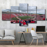 Wisconsin Badgers Stadium Canvas Prints Camp Randall Stadium Wall Art,Multi Panels,Sport Stadium Art Prints, Fan Gift