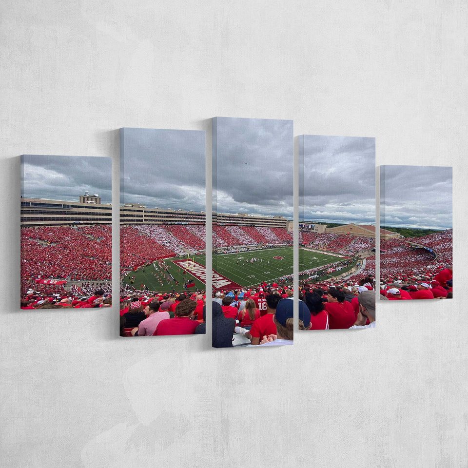 Wisconsin Badgers Stadium Canvas Prints Camp Randall Stadium Wall Art,Multi Panels,Sport Stadium Art Prints, Fan Gift