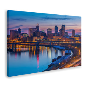 Wisconsin Mississippi River City Canvas Wall Art - Canvas Prints, Prints for Sale, Canvas Painting, Canvas On Sale