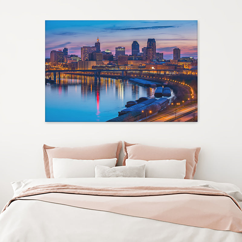 Wisconsin Mississippi River City Canvas Wall Art - Canvas Prints, Prints for Sale, Canvas Painting, Canvas On Sale