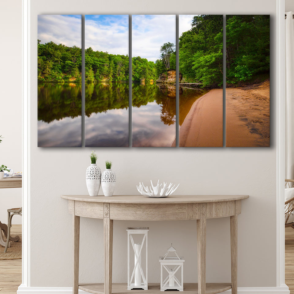 Wisconsin River, Wisconsin Dells 5 Panels B,Large Canvas,Canvas Prints Wall Art Home Decor