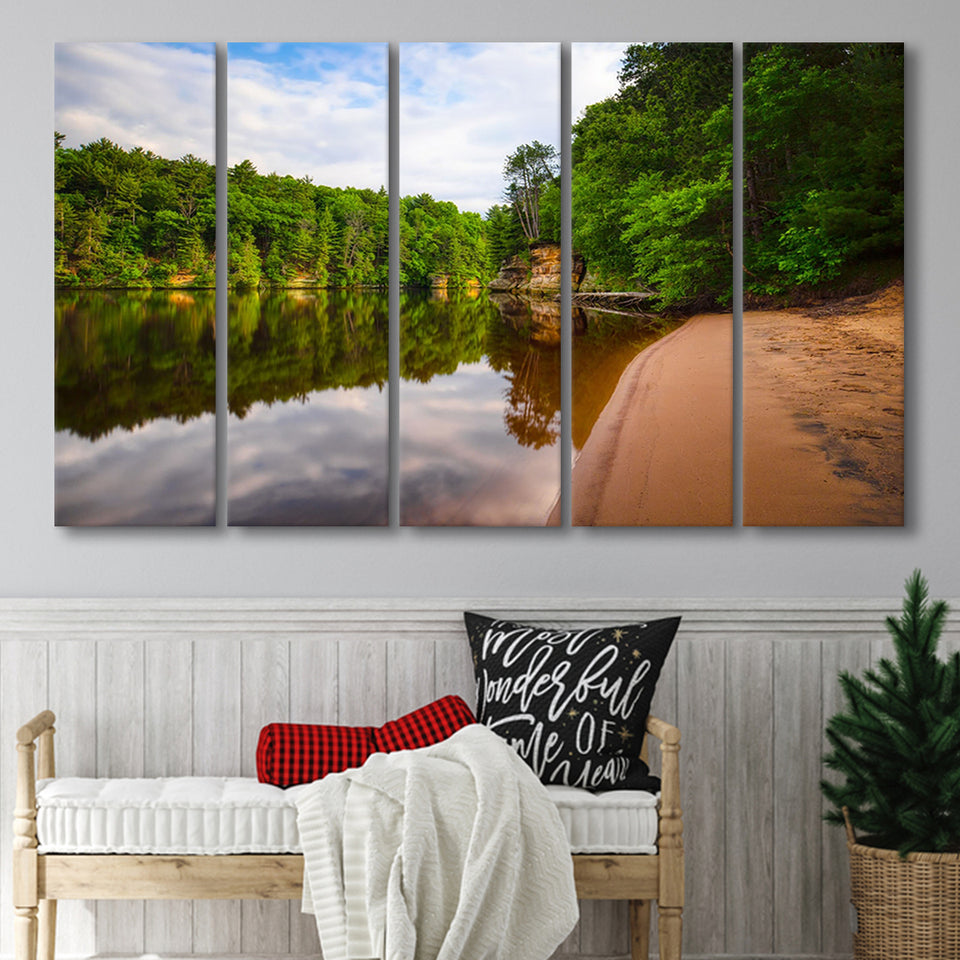 Wisconsin River, Wisconsin Dells 5 Panels B,Large Canvas,Canvas Prints Wall Art Home Decor