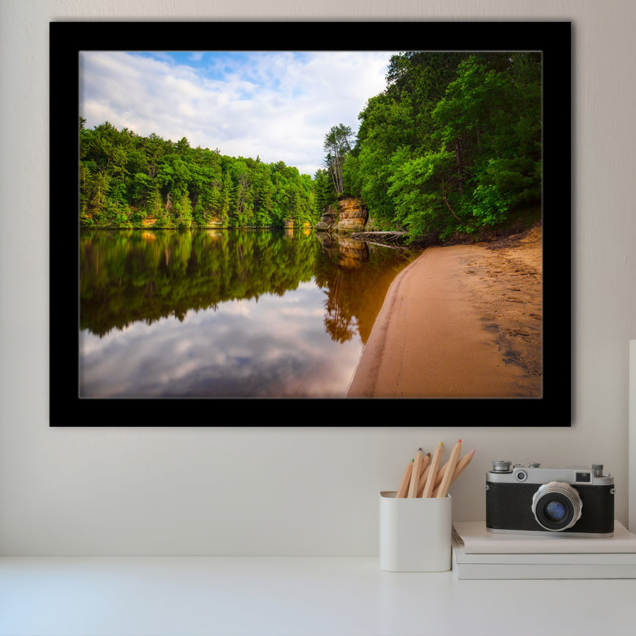 Wisconsin River, Wisconsin Dells Framed Art Prints Wall Art Decor,Black Frame, Ready to hang