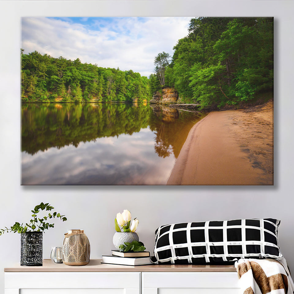Wisconsin River, Wisconsin Dells Canvas Prints Wall Art Home Decor - Painting Canvas, Ready to hang