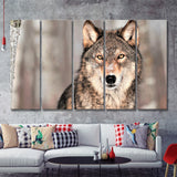 Wolf Winter Forest 5 Pieces B Canvas Prints Wall Art - Painting Canvas, Multi Panels,5 Panel, Wall Decor