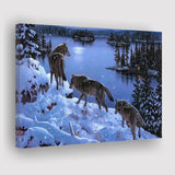 Wolves In The Snow Canvas Prints Wall Art - Painting Canvas, Art Prints, Wall Decor, Home Decor, Prints for Sale