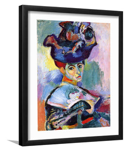 Woman In Hat By Henri Matisse - Painting Art, Art Print, Framed Art, Black Frame