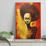 Woman African American Culture Mixed Symbol Acrylic Painting, Painting Art, Canvas Prints Wall Art Home Decor