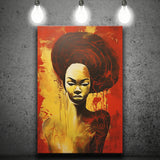 Woman African American Culture Mixed Symbol Acrylic Painting, Painting Art, Canvas Prints Wall Art Home Decor