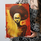 Woman African American Culture Mixed Symbol Acrylic Painting, Painting Art, Canvas Prints Wall Art Home Decor