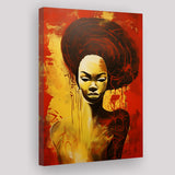 Woman African American Culture Mixed Symbol Acrylic Painting, Painting Art, Canvas Prints Wall Art Home Decor