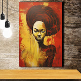Woman African American Culture Mixed Symbol Acrylic Painting, Painting Art, Canvas Prints Wall Art Home Decor