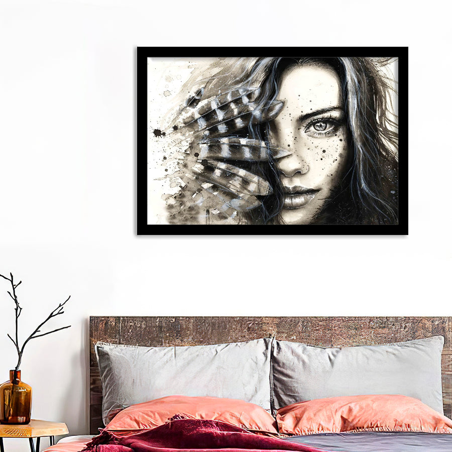 woman face roblox | Framed Art Print