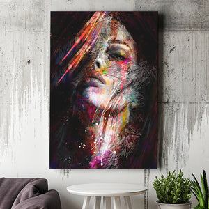 Woman Face Graffiti Canvas Prints Wall Art - Painting Canvas, Home Wall Decor, For Sale, Painting Prints