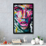 Woman Face Graffiti 2 3 Framed Canvas Prints Wall Art - Painting Canvas, Floating Frame, Painting Prints, For Sale