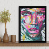 Woman Face Graffiti 2 3 Framed Canvas Prints Wall Art - Painting Canvas, Floating Frame, Painting Prints, For Sale