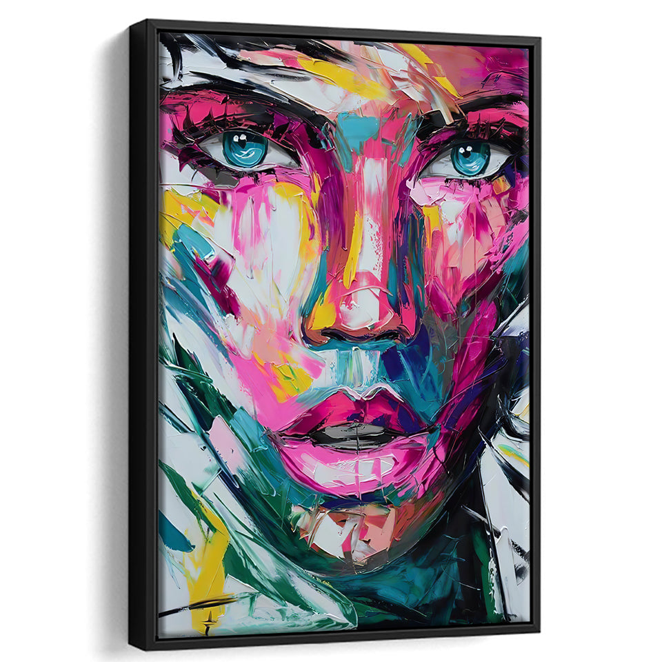 Woman Face Graffiti 2 3 Framed Canvas Prints Wall Art - Painting Canvas, Floating Frame, Painting Prints, For Sale