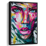 Woman Face Graffiti 2 3 Framed Canvas Prints Wall Art - Painting Canvas, Floating Frame, Painting Prints, For Sale