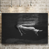 Woman Floating Black And White Print, Toni Frissell Underwater Photo Canvas Prints Wall Art Home Decor
