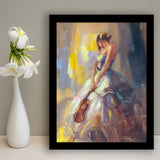 Woman With Violin Framed Art Print Wall Art Decor,Framed Picture