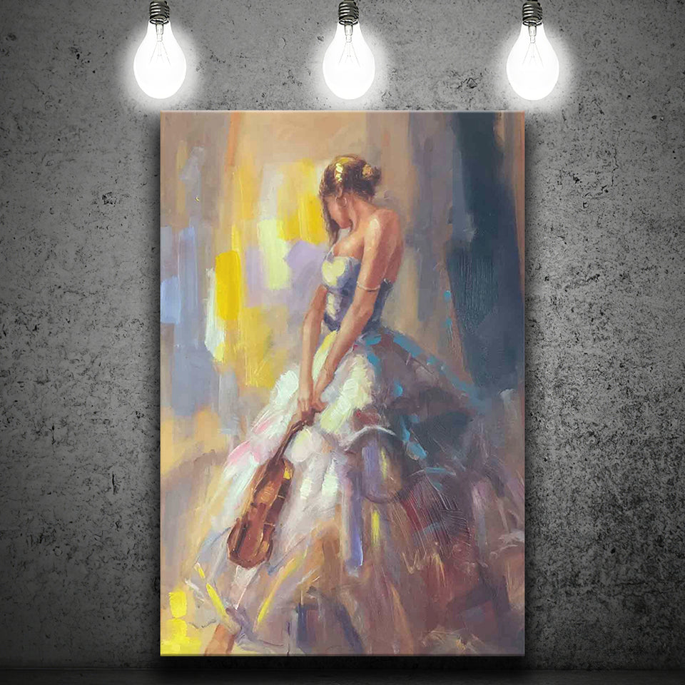 Woman With Violin Canvas Prints Wall Art Home Decor
