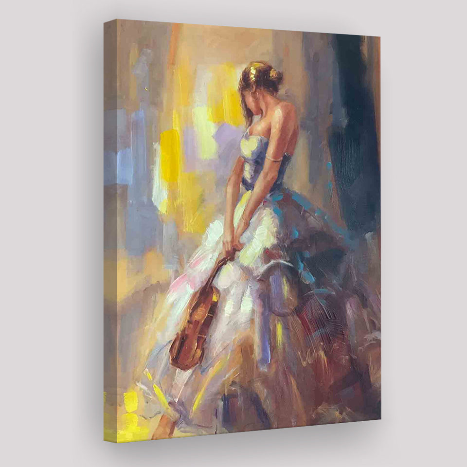Woman With Violin Canvas Prints Wall Art Home Decor