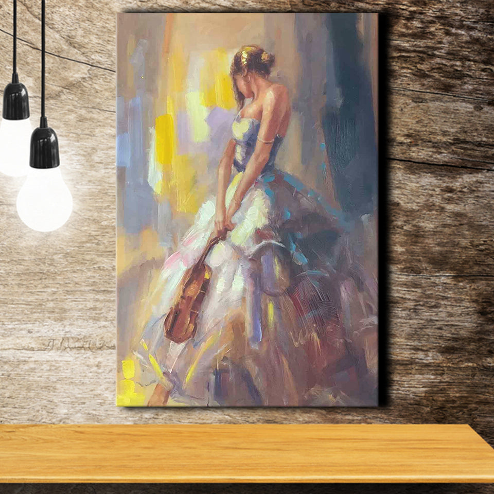 Woman With Violin Canvas Prints Wall Art Home Decor