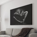 Woman And Lion Black And White Bed Room Decor Canvas Prints Wall Art Decor - Painting Canvas,Home Decor, Ready to Hang