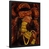 Woman with Black Cat Framed Art Prints Wall Decor - Painting Prints, African Art, Home Decor,Framed Picture,For Sale
