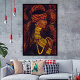 Woman with Black Cat Framed Art Prints Wall Decor - Painting Prints, African Art, Home Decor,Framed Picture,For Sale