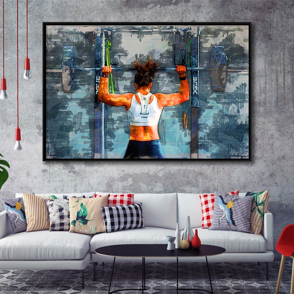 Women Workout Motivation Fitness Framed Canvas Prints Wall Art Decor - Painting Canvas, Framed Picture, Home Decor
