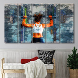 Women Workout Motivation Fitness 5 Piece B Canvas Prints Wall Art Decor, Multi Panels,Large Canvas, Home Decor