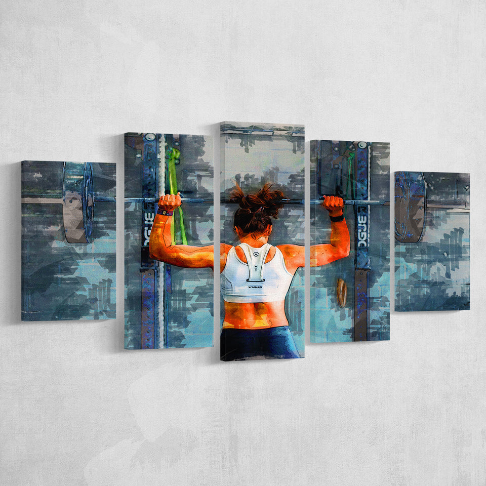 Women Workout Motivation Fitness 5 Pieces Canvas Prints Wall Art Decor - Painting Canvas, Mixed Canvas, Multi Panels
