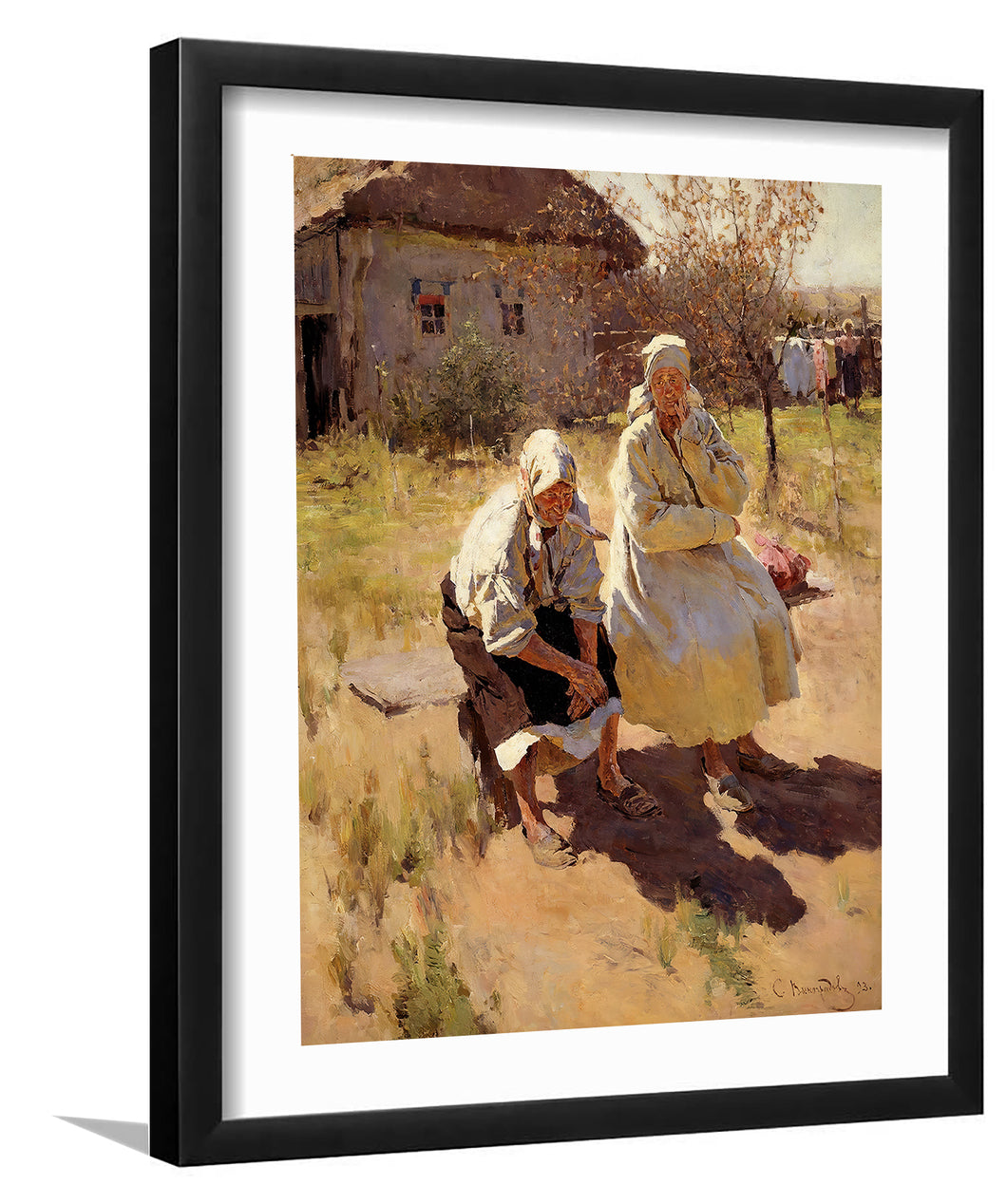 Women (Girlfriends) By Sergey Arsenievich Vinogradov-Canvas Art,Art Print,Framed Art,Plexiglass cover