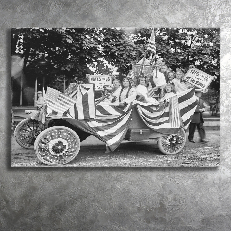 Women'S Suffrage Black And White Print, Votes For Women Canvas Prints Wall Art Home Decor